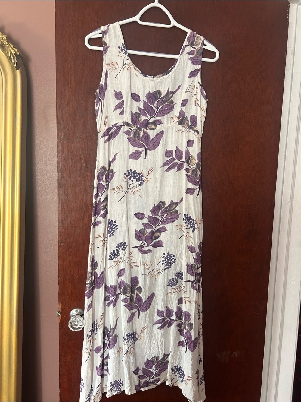 Sleeveless Purple Floral Maxi Dress